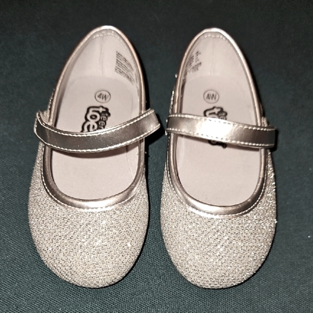 Silver Glitter Baby Shoes 9-12M